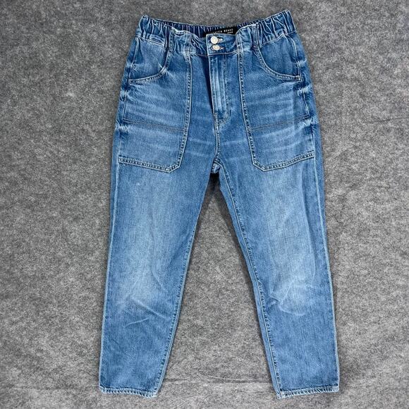 Veronica Beard ARYA Cargo Jeans High Rise Elastic Waist Size 27 Nova - Picture 2 of 9